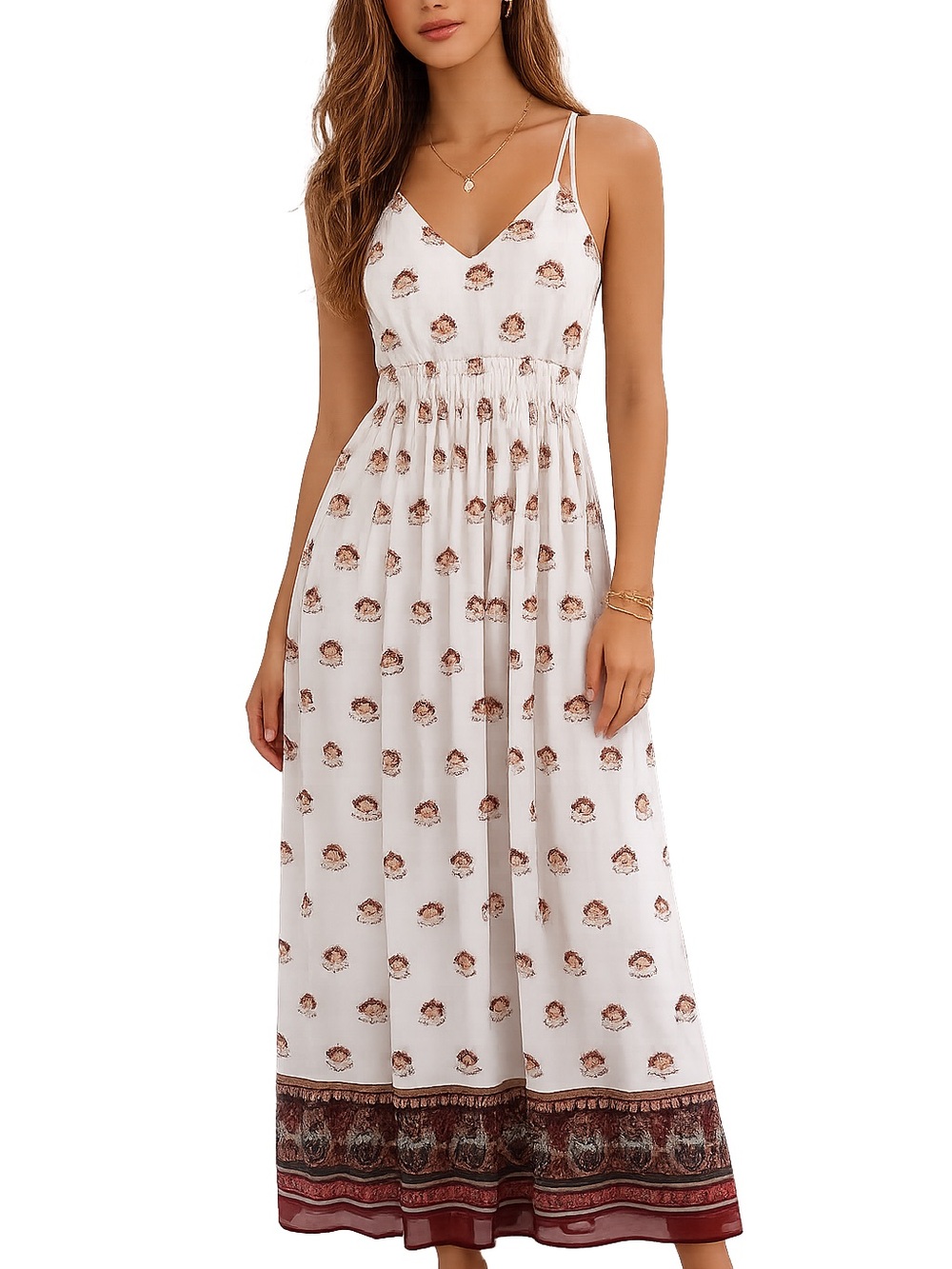 Gianni Bini Boho Floral Maxi Dress with Strappy Back size Large
